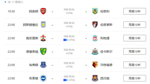 英超第34轮前瞻：阿森纳主场绝地救赎阿森纳绝地救赎